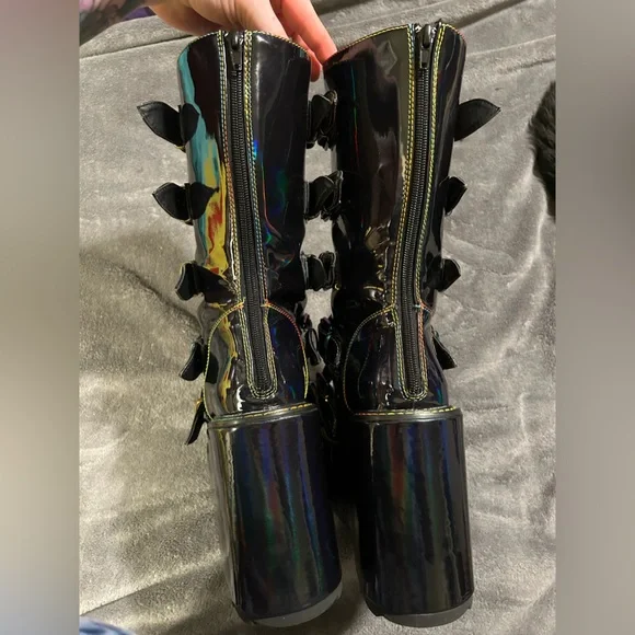 YRU Dune Mushroom Holographic Platform Boots Size 9 - Picture 3 of 9